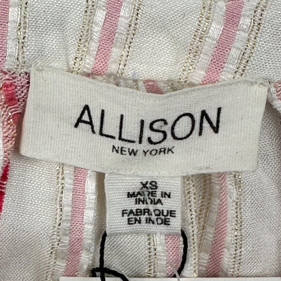 Allison New York Womens Striped Long Bell Sleeve Boho Top Tassels Crochet Sz XS - Picture 3 of 13